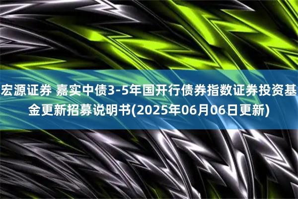 宏源证券 嘉实中债3-5年国开行债券指数证券投资基金更新招募说明书(2025年06月06日更新)