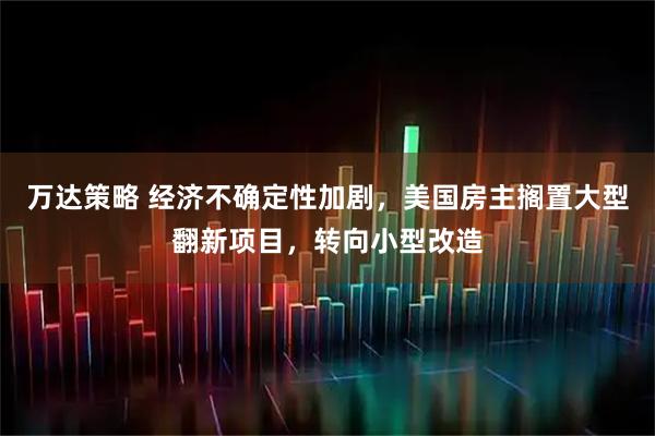 万达策略 经济不确定性加剧，美国房主搁置大型翻新项目，转向小型改造