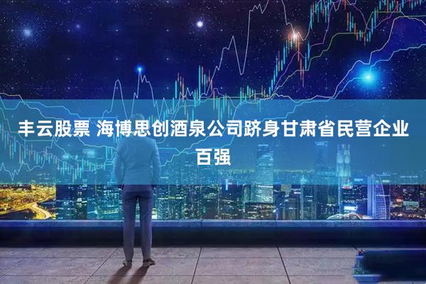 丰云股票 海博思创酒泉公司跻身甘肃省民营企业百强